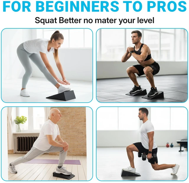 Alt view image 6 of 7 - .Squat wedge, pack of 2, 1500 LBS Capacity, 1" & 2" Heel Elevated Squat wedge block of calf stretching & Physical Therapy, Foot Workout Wedge, Ankle Mobility, Portable Heavy Duty Blocks