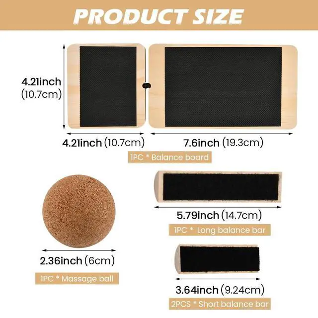 Alt view image 2 of 7 - Ankle Balance Board with Massage Ball, Foot Strengthener Trainer