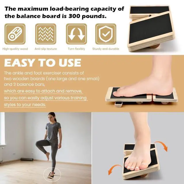 Alt view image 4 of 7 - Ankle Balance Board with Massage Ball, Foot Strengthener Trainer