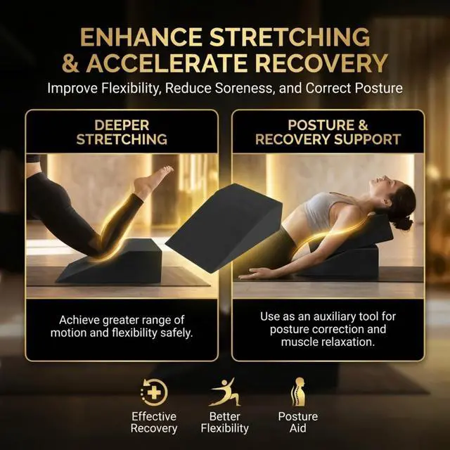 Alt view image 3 of 7 - Pack of 2 Squat Wedge Block for Elevated Heel Squats and Deadlifts - Improve Mobility, Balance, and Strength - Non-Slip