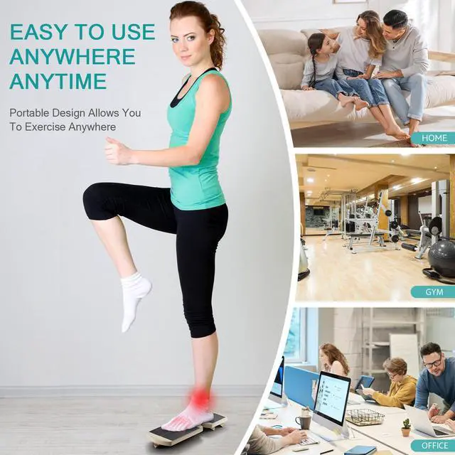 Alt view image 5 of 6 - Ankle Foot Strengthener, Sprain Exerciser, Single Leg Balance Board for Stability Training, Posture Corrector, Home Gym Fitness Equipment (Log Color)