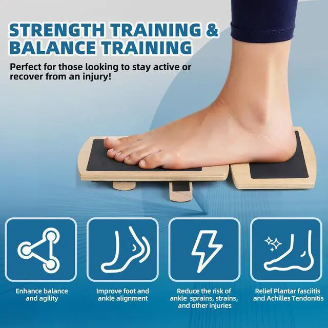 Alt view image 5 of 7 - Ankle Balance Board for Physical Therapy - Foot Strengthener & Adjustable Ankle Trainer, Single Leg Anti-Slip Design for Plantar Fasciitis Relief, Sprained Ankle, Achilles Pain & Posture Correction