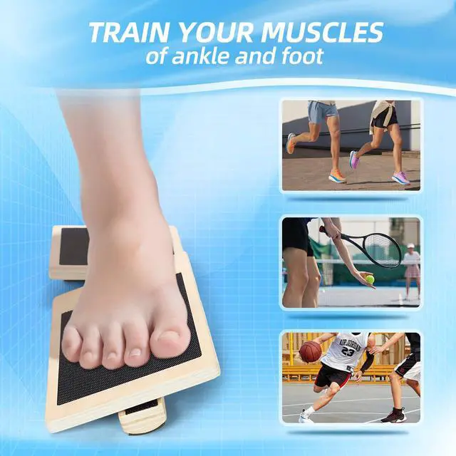 Alt view image 2 of 7 - Ankle Balance Board Stability Trainer for Rehabilitation, Basketball, Running, Yoga & Injury Recovery Home Gym Equipment (Includes Workout Guide)