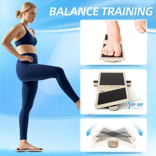 Alt view image 4 of 7 - Ankle Balance Board Stability Trainer for Rehabilitation, Basketball, Running, Yoga & Injury Recovery Home Gym Equipment (Includes Workout Guide)