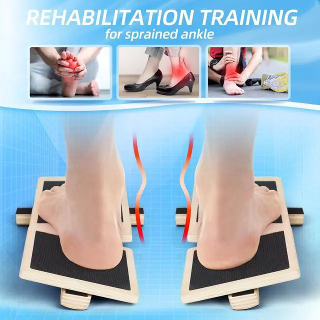 Alt view image 3 of 7 - Ankle Balance Board Stability Trainer for Rehabilitation, Basketball, Running, Yoga & Injury Recovery Home Gym Equipment (Includes Workout Guide)