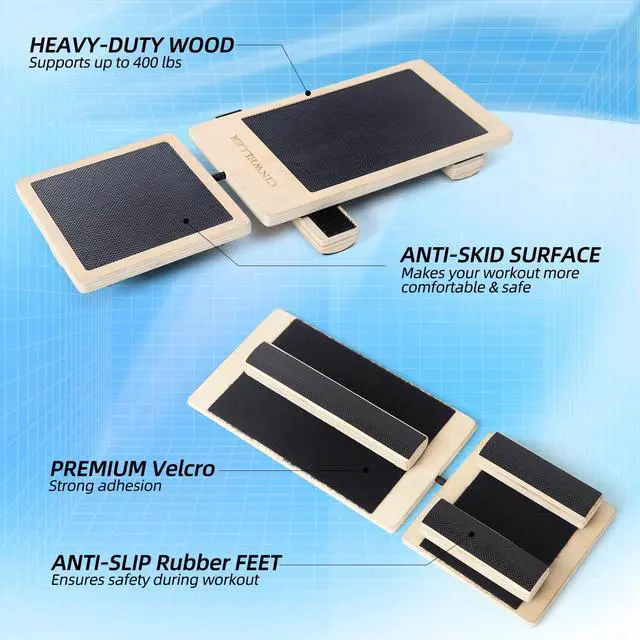 Alt view image 5 of 7 - Ankle Balance Board Stability Trainer for Rehabilitation, Basketball, Running, Yoga & Injury Recovery Home Gym Equipment (Includes Workout Guide)