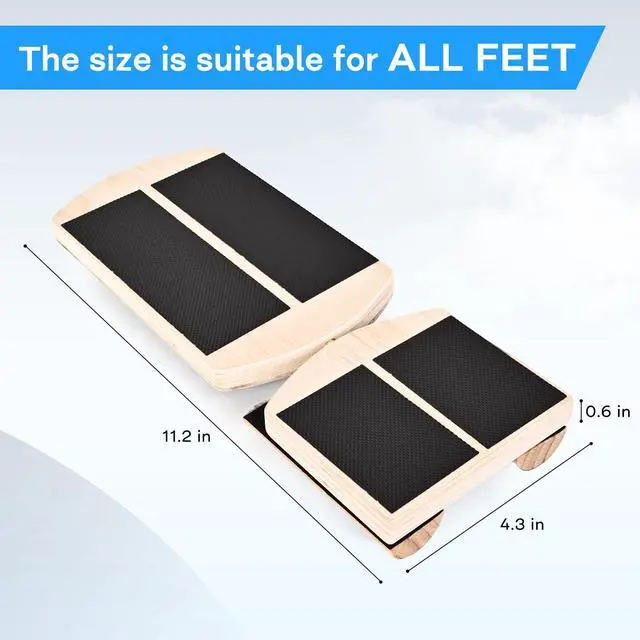 Alt view image 7 of 7 - Wooden for Ankle Balance Board Foot Strengthener & Stability Trainer for Single Leg Balance Training, Sprained, Plantar Fasciitis Relief, Physical Therapy, Posture Correction