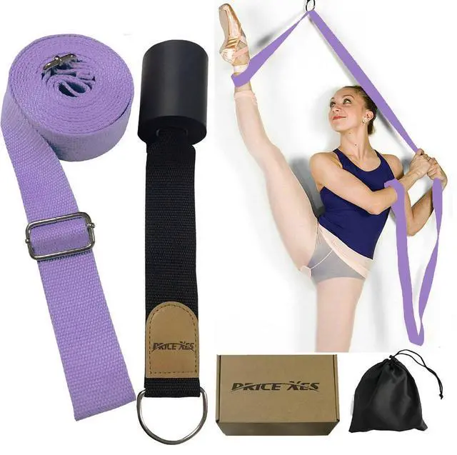 Main image of Door Flexibility & Stretching Leg Strap - Great for Ballet Cheer Dance Gymnastics or ANY Sport Leg Stretcher Door Flexibility Trainer Premium stretching equipment (Light purple)