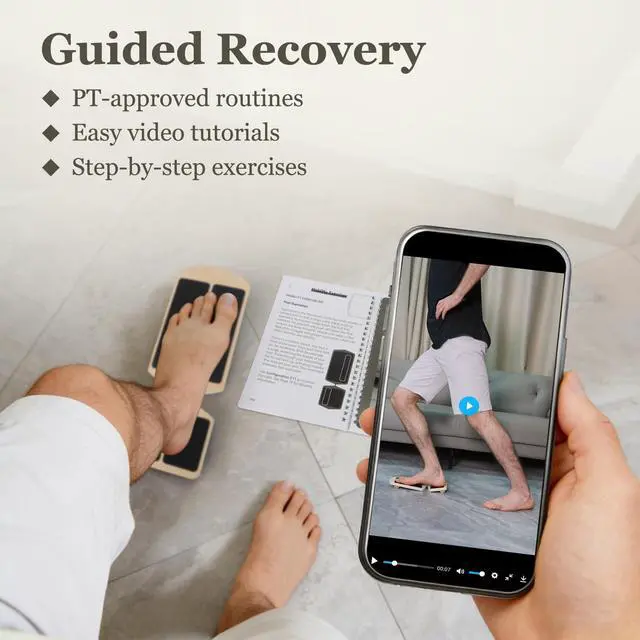 Alt view image 2 of 7 - Ankle Balance Board for Rehab & Strengthening Axis Board Training Kit with Recovery Guide Support for Ankle Sprains, Achilles Discomfort & Plantar Fasciitis