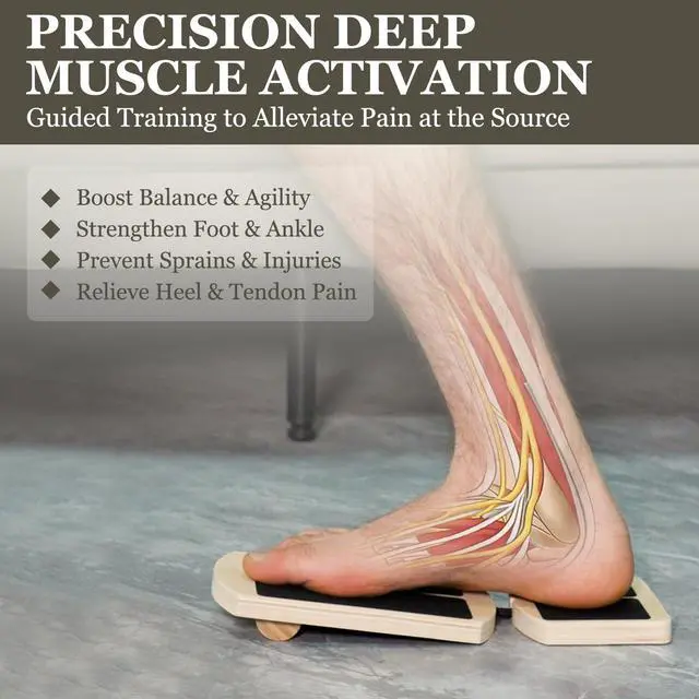 Alt view image 3 of 7 - Ankle Balance Board for Rehab & Strengthening Axis Board Training Kit with Recovery Guide Support for Ankle Sprains, Achilles Discomfort & Plantar Fasciitis