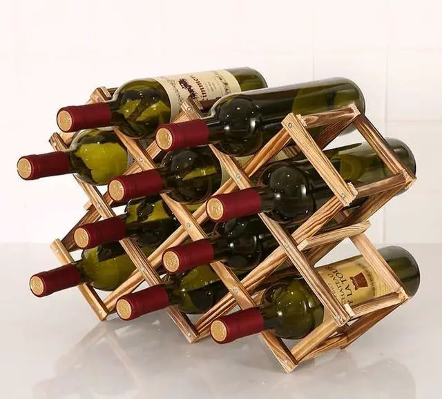 Main image of Freestanding Stackable Wine Rack Organizer for Countertop and Cabinets with Foldable Design and Scratch-Resistant Protector