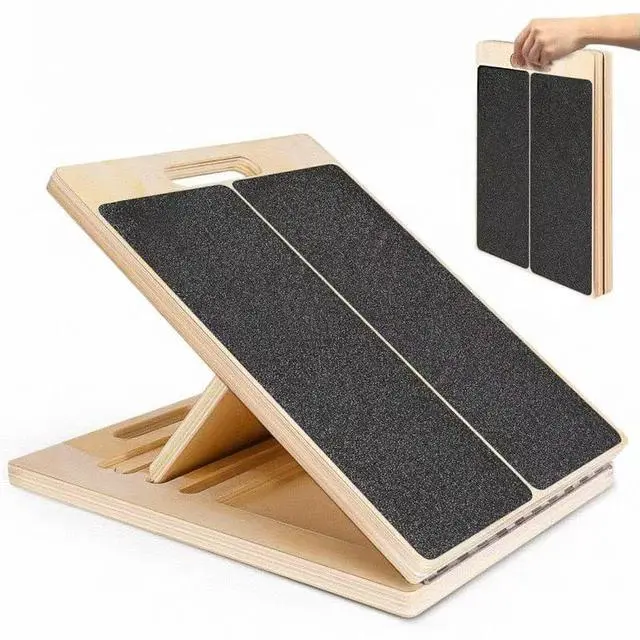 Main image of Slant Board for Calf Stretching, Adjustable Portable Wooden Calf Stretcher tilt Plate, Calf Spring Wedge Suitable for Legs, Knees, Heels, Ankles and Stretching.Ankle Stretch BoardBalance Board.