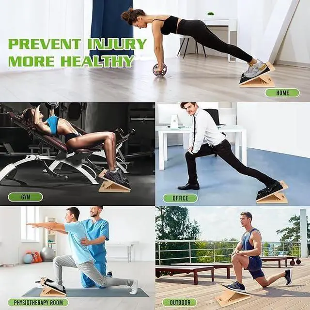 Alt view image 7 of 7 - Slant Board for Calf Stretching, Adjustable Portable Wooden Calf Stretcher tilt Plate, Calf Spring Wedge Suitable for Legs, Knees, Heels, Ankles and Stretching.Ankle Stretch BoardBalance Board.
