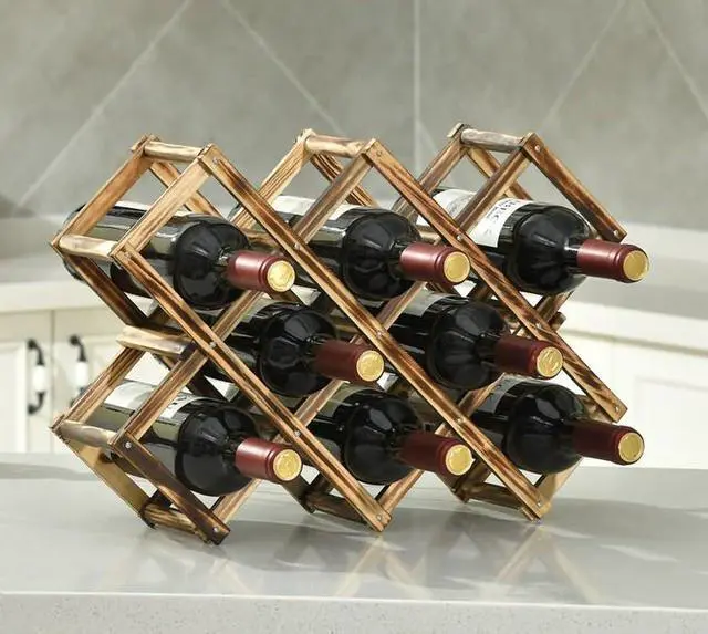 Alt view image 3 of 7 - Freestanding Stackable Wine Rack Organizer for Countertop and Cabinets with Foldable Design and Scratch-Resistant Protector
