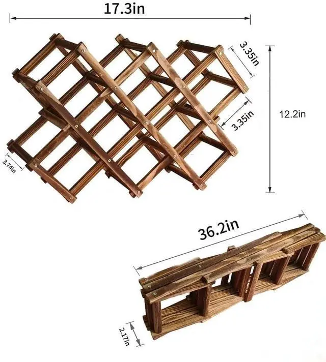 Alt view image 4 of 7 - Freestanding Stackable Wine Rack Organizer for Countertop and Cabinets with Foldable Design and Scratch-Resistant Protector