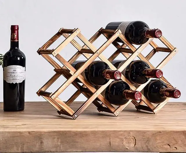 Alt view image 5 of 7 - Freestanding Stackable Wine Rack Organizer for Countertop and Cabinets with Foldable Design and Scratch-Resistant Protector