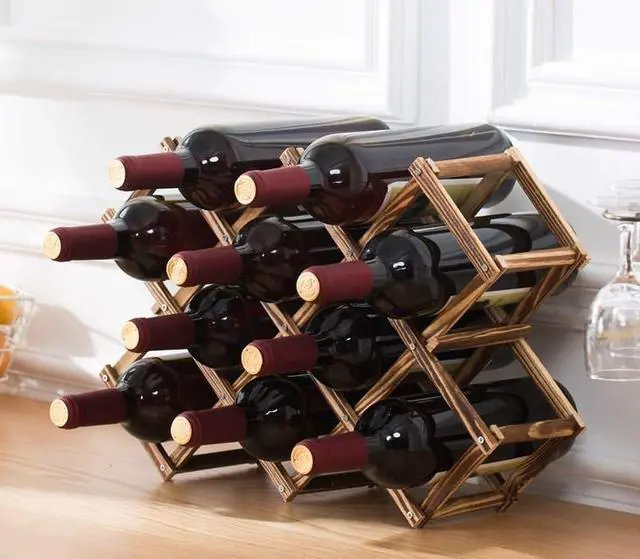 Alt view image 6 of 7 - Freestanding Stackable Wine Rack Organizer for Countertop and Cabinets with Foldable Design and Scratch-Resistant Protector