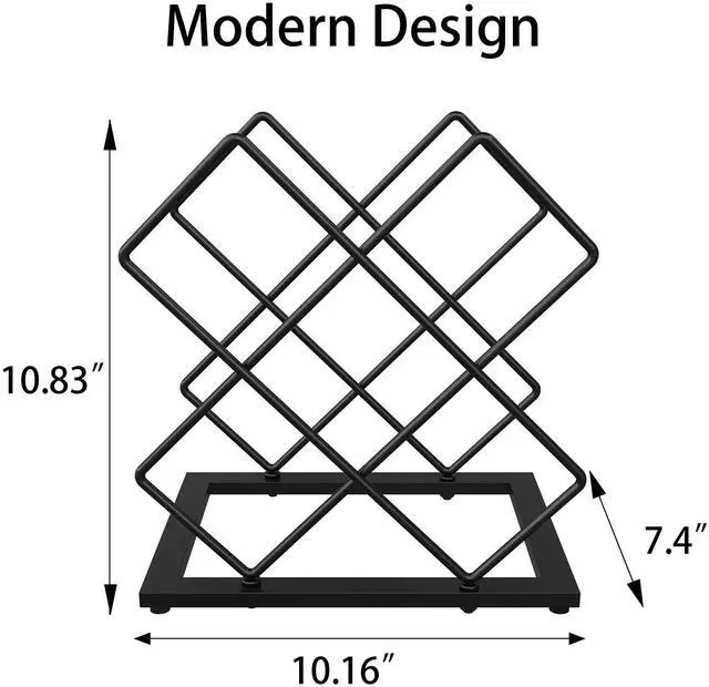 Alt view image 2 of 6 - Countertop Wine Rack, 6 Bottles Wine Storage Capacity, Modern Corner Metal Wine Bottle Holder for Bar, Cabinet, Pantry, Tabletop Wine Racks for Cup and Water Bottle Black