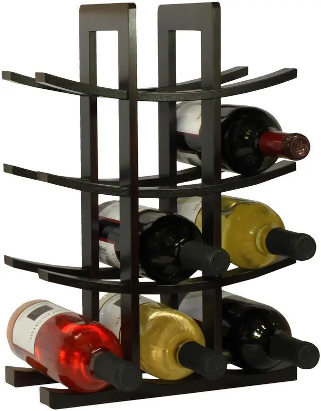 Alt view image 2 of 4 - WR1132 12-Bottle Bamboo Wine Rack, Dark Espresso