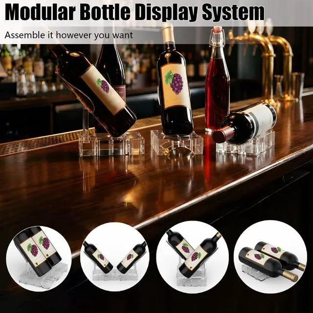 Alt view image 2 of 7 - DIY Modular Wine Bottle Holders,Wine Bottle Stands for Display,Expandable Single Wine Rack,Unique Wine Gifts for Wine Lovers,Decorative Wine Bottle Organizer for Living Room,Dining Room,Bar