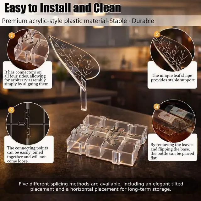 Alt view image 4 of 7 - DIY Modular Wine Bottle Holders,Wine Bottle Stands for Display,Expandable Single Wine Rack,Unique Wine Gifts for Wine Lovers,Decorative Wine Bottle Organizer for Living Room,Dining Room,Bar