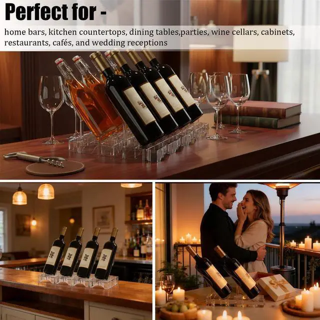 Alt view image 5 of 7 - DIY Modular Wine Bottle Holders,Wine Bottle Stands for Display,Expandable Single Wine Rack,Unique Wine Gifts for Wine Lovers,Decorative Wine Bottle Organizer for Living Room,Dining Room,Bar