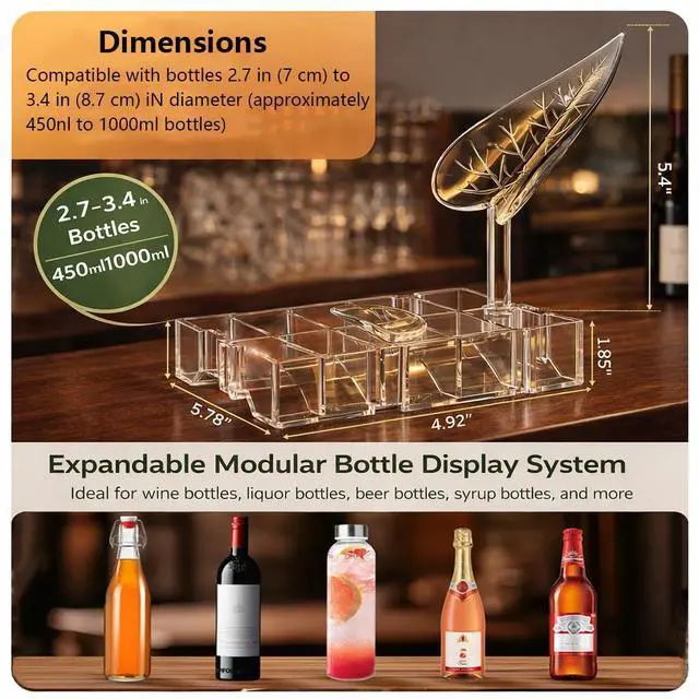 Alt view image 3 of 7 - DIY Modular Wine Bottle Holders,Wine Bottle Stands for Display,Expandable Single Wine Rack,Unique Wine Gifts for Wine Lovers,Decorative Wine Bottle Organizer for Living Room,Dining Room,Bar