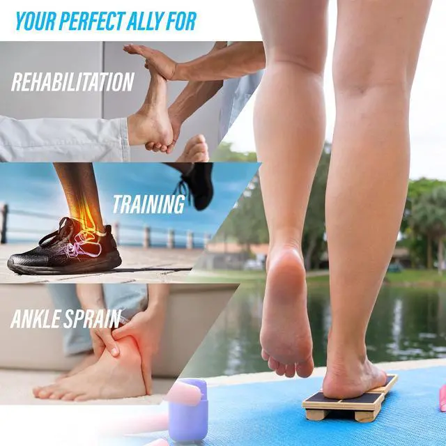 Alt view image 5 of 7 - Ankle Balance Board for Ankle Mobility, Single Leg Balance Board, Foot Strengthener, Trainer for Plantar Fasciitis, Sprains, Posture Correction - Toe Spacers & Travel Bag Included