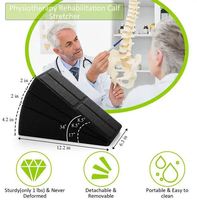 Alt view image 2 of 6 - 3 Pcs Slant Board for Calf Stretching, 5 Adjustable Angles Foot Stretcher Incline Board, Non-Slip Foam Squat Wedge for Physical Therapy, Home Exercise