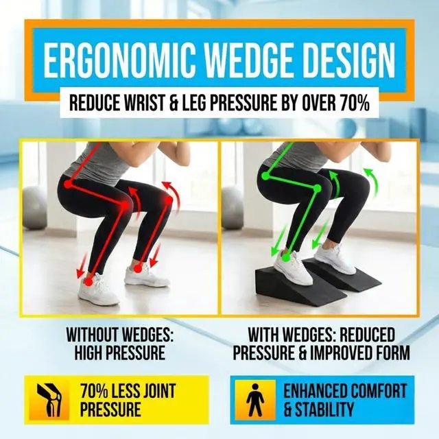 Alt view image 3 of 7 - Slant Board for Heel Elevated Squat Weightlifting Calf Stretcher Slant Board for Mobility Balance and Strength Performance Pack of 2