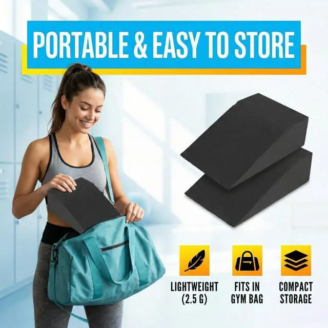 Alt view image 7 of 7 - Slant Board for Heel Elevated Squat Weightlifting Calf Stretcher Slant Board for Mobility Balance and Strength Performance Pack of 2