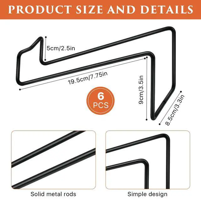 Alt view image 2 of 7 - 6PCS Wine Bottle Rack, Single Wine Holder Stand for Tabletop Display, Simple Style Steel Wire Rack Modern Black Metal Wine Organizer for Home Bar & Kitchen