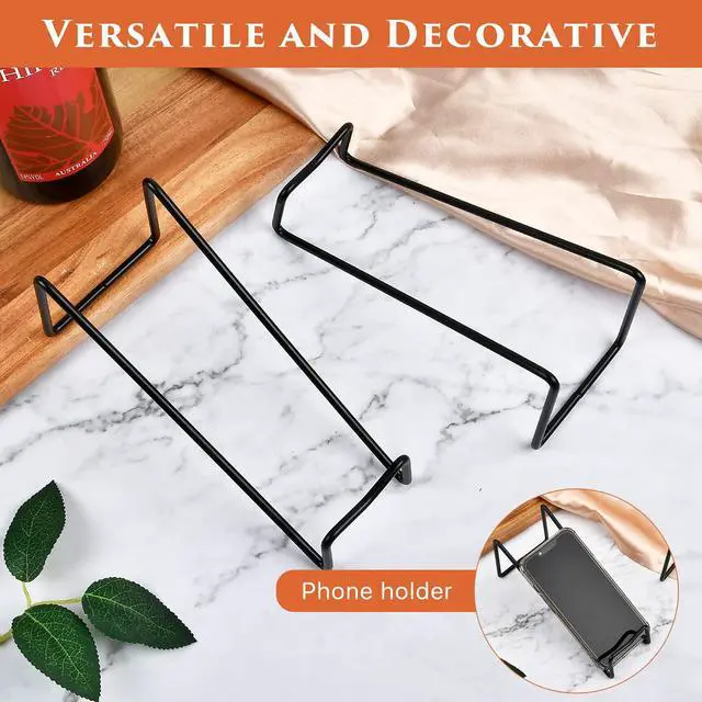 Alt view image 5 of 7 - 6PCS Wine Bottle Rack, Single Wine Holder Stand for Tabletop Display, Simple Style Steel Wire Rack Modern Black Metal Wine Organizer for Home Bar & Kitchen