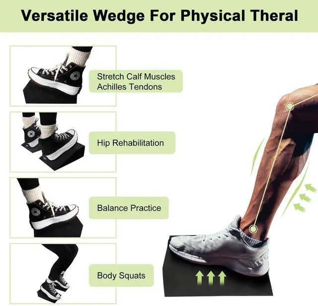 Alt view image 3 of 7 - 2 Pack Incline Squat Wedge Blocks - Non-Slip Heel Elevated Squat Wedge Boards - Versatile Calf Stretcher Slant Boards Ramp for Yoga, Pilates, Weightlifting, Strength Training & Home Gym Fitness