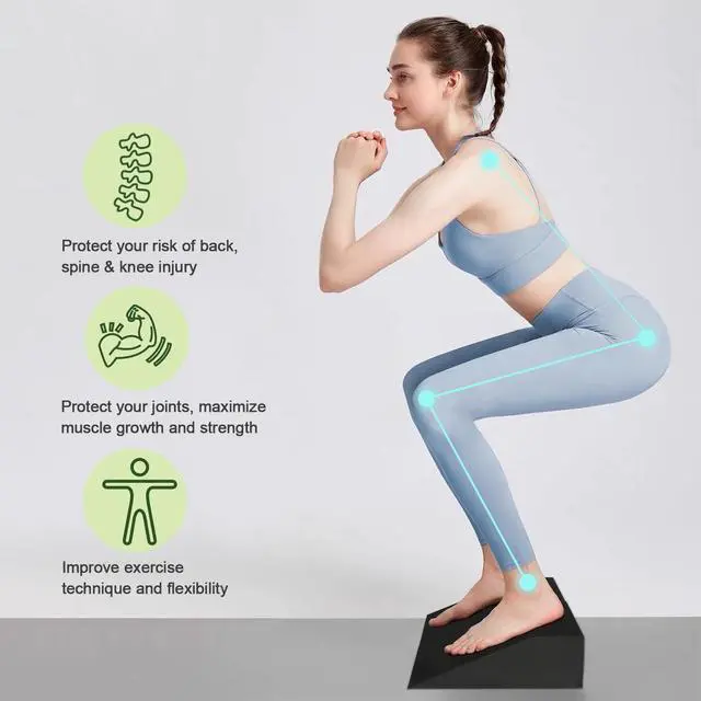 Alt view image 4 of 7 - 2 Pack Incline Squat Wedge Blocks - Non-Slip Heel Elevated Squat Wedge Boards - Versatile Calf Stretcher Slant Boards Ramp for Yoga, Pilates, Weightlifting, Strength Training & Home Gym Fitness