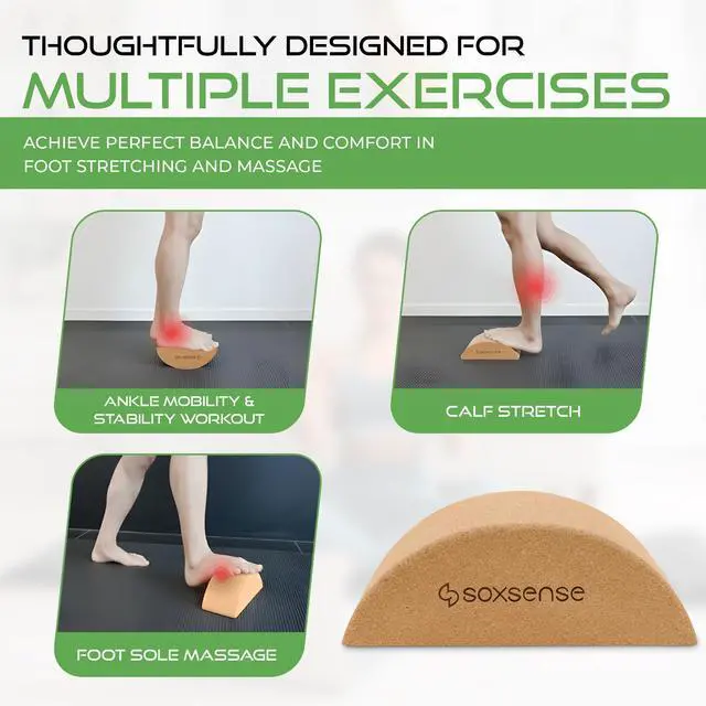 Alt view image 3 of 7 - Soxsense Half Moon Recovery Block & Calf Stretching- Improve Balance, Stability & Foot Mobility/Calf Stretcher for Plantar Fasciitis Relief/Yoga & Pilates Balance Trainer 1 Block