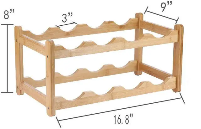 Alt view image 7 of 7 - Wine Rack 8 Bottle 2-Tier Eco-Friendly Bamboo Wine Storage Easy-Assembly Space-Saving for Wine Lovers,Kitchen Wine Organizer for Countertop,Pantry, Home,Room Decor,Bar