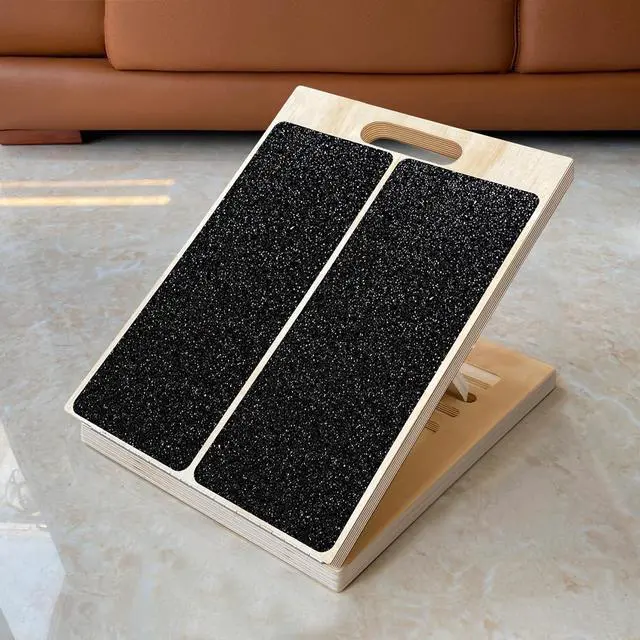 Main image of Adjustable Foot Incline Wooden Slant Board for Calf Stretching,440lb Capacity, Balance Velour Stretcher Ankle Stretch Knee Leg Boards Squats Wedge Exercise Pilates Fitness Portable Equipment (Black4)
