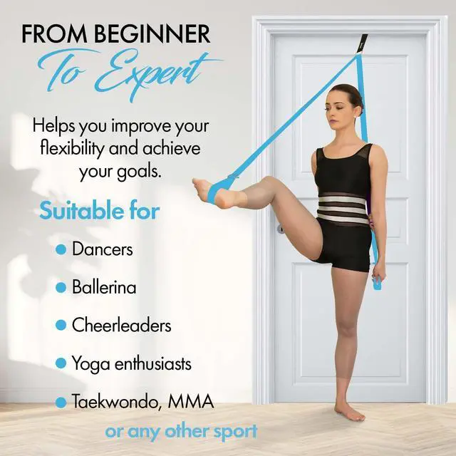 Alt view image 4 of 6 - Stretching Strap With Door Anchor - Stretching Equipment to Improve Legs Flexibility - Splits Trainer For Home Ideal In Ballet, Dance, Cheerleading, Taekwondo, Yoga, Pole Dancing & Gymnastics (Light
