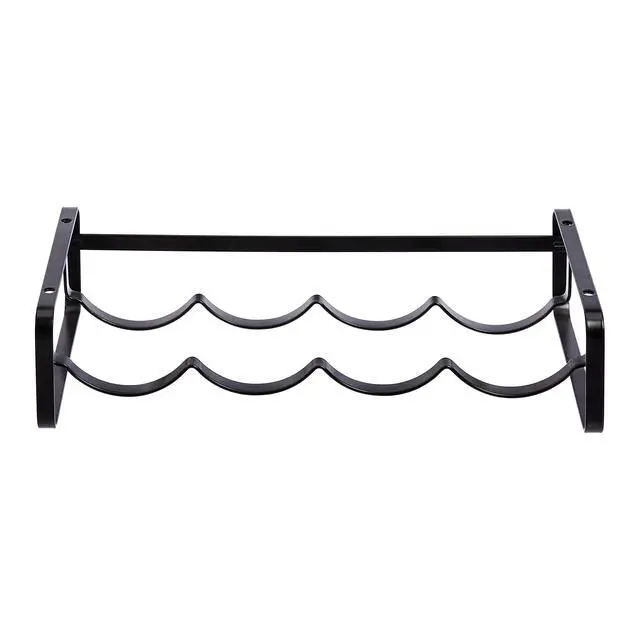 Alt view image 2 of 4 - Tabletop Stackable 4-Bottle Metal Wine Rack, Wine Storage, Space Saving, No Assembly Required, 3.74"D x 15.75"W x 7.87"H, Black