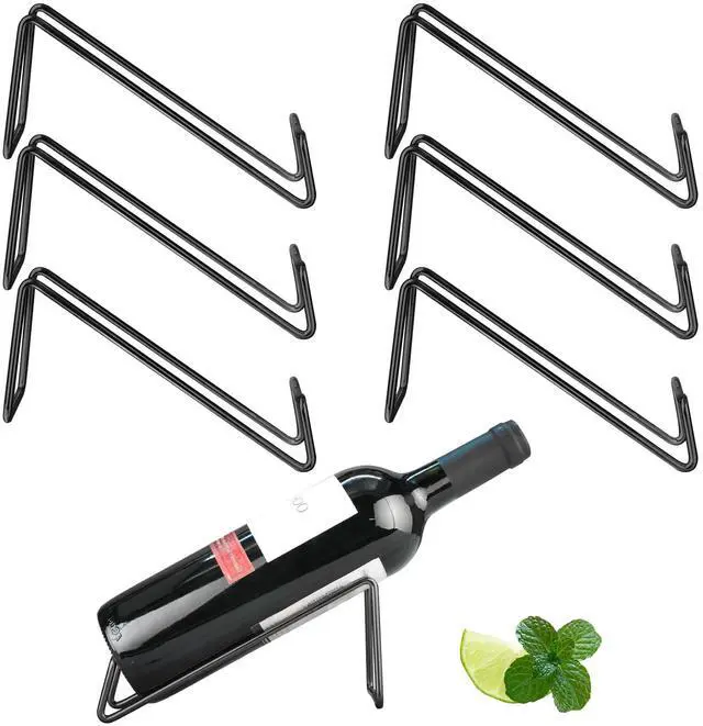 Main image of Stainless Steel Single Bottle Wine Rack - Set of 6, Stylish Bottle Organizer for Countertop or Dining Table