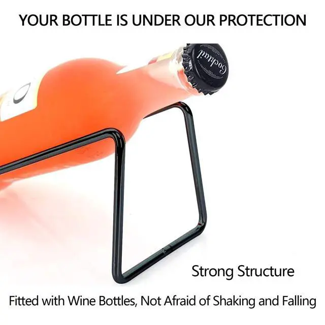 Alt view image 2 of 6 - Stainless Steel Single Bottle Wine Rack - Set of 6, Stylish Bottle Organizer for Countertop or Dining Table