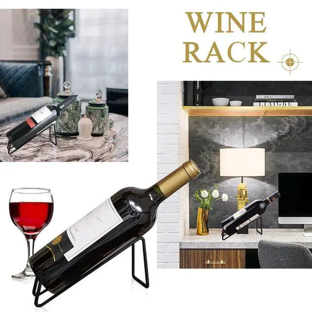 Alt view image 5 of 6 - Stainless Steel Single Bottle Wine Rack - Set of 6, Stylish Bottle Organizer for Countertop or Dining Table