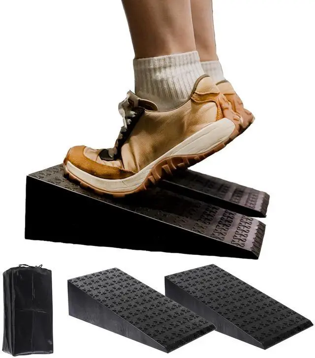 Main image of 2 PCS Squat Wedge - Durable Slant Board for Calf Stretching, Can Support up to 1,500 lbs, Carry Bag, Non-slip pad Included
