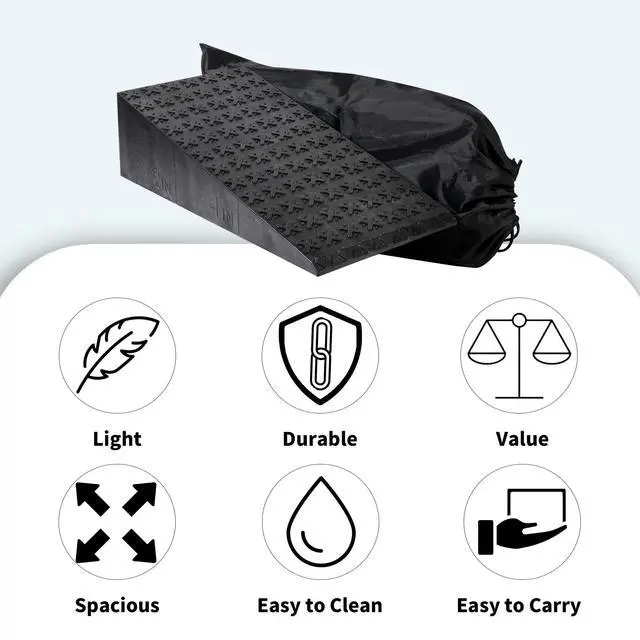 Alt view image 3 of 7 - 2 PCS Squat Wedge - Durable Slant Board for Calf Stretching, Can Support up to 1,500 lbs, Carry Bag, Non-slip pad Included