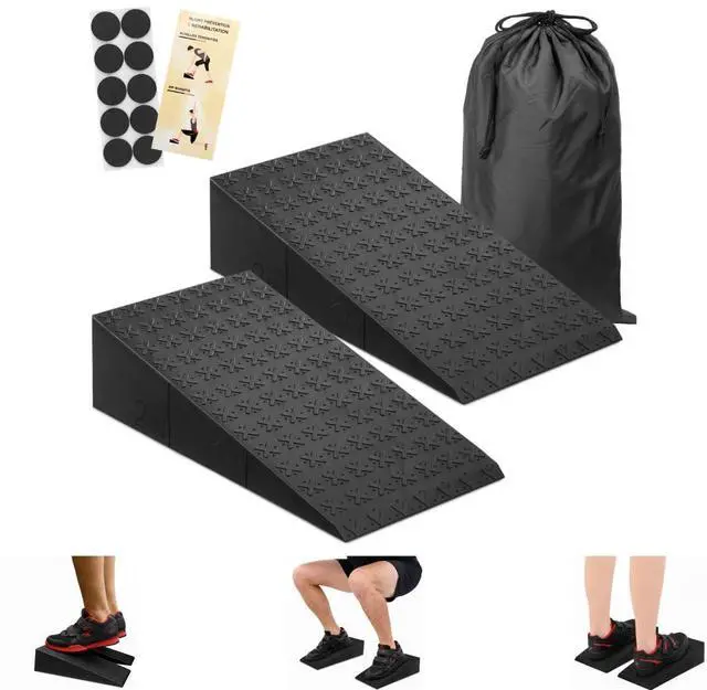 Main image of Squat Wedge Block 2 Pcs, Non-Slip Squat Wedges for Weightlifting Workouts Heel Elevated Squat Wedge, Heel Wedges for Squats, Slant Board for Squats to Improve Mobility, Balance, Strength & Squat