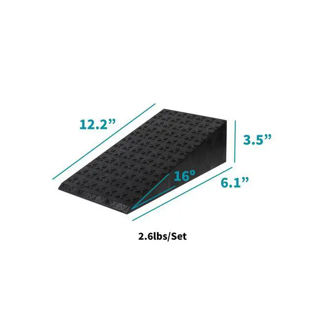 Alt view image 6 of 7 - 2 PCS Squat Wedge - Durable Slant Board for Calf Stretching, Can Support up to 1,500 lbs, Carry Bag, Non-slip pad Included