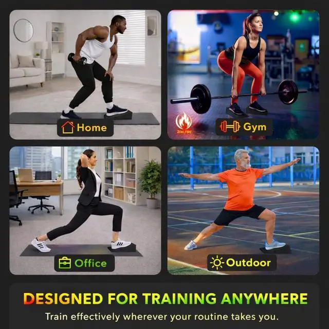 Alt view image 5 of 7 - Squat Wedge Block 2 Pcs, Non-Slip Squat Wedges for Weightlifting Workouts Heel Elevated Squat Wedge, Heel Wedges for Squats, Slant Board for Squats to Improve Mobility, Balance, Strength & Squat
