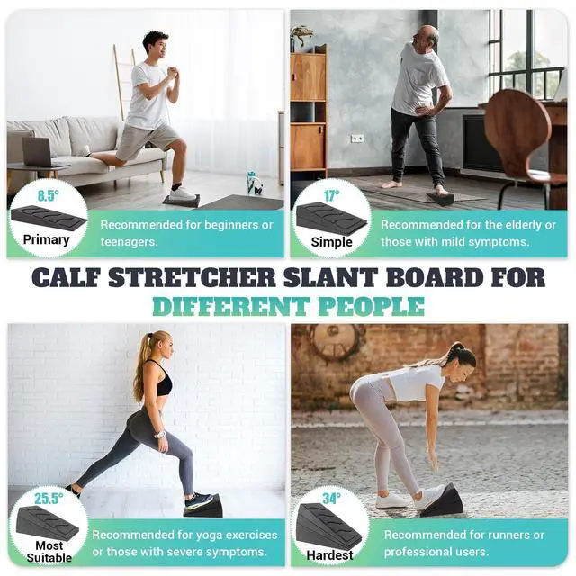 Alt view image 6 of 7 - Slant Board for Calf Stretching, 5 Adjustable Angles Incline Board for Squat Wedge, 480 lbs Weight Capacity Calf Stretch Yoga Foam Wedge for Exercise, Squat, Ankle Mobility & Physical Therapy