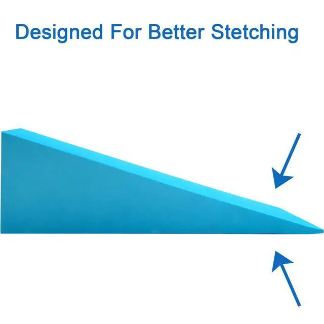 Alt view image 3 of 7 - 2 Pack Yoga Foam Wedge, 13" EVA Foam Calf Stretch Slant Board for Lower Leg Strength Improve, Squat Wedge Incline Block for Workout, Exercise, Heel, Foot, Knee Pad, Wrist Back Support (Blue)